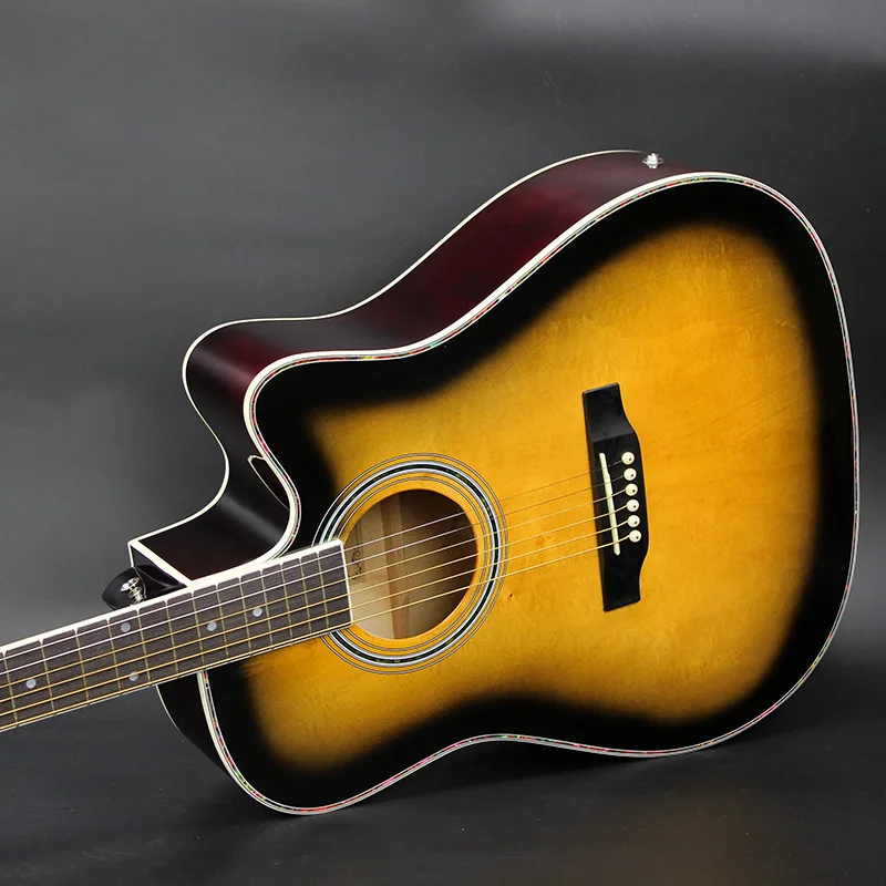 Акустическая гитара 6 струн 41 дюйм закат профессиональная сценическая AGT219 | Спорт