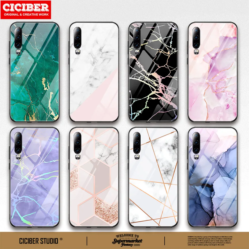 

Vintage Marbl Case for Huawei P30 P20 P40 Lite Pro P Smart Plus 2019 Honor 30 20 10 Pro Mate 40 30 20 Lite Pro Glass Phone Cases