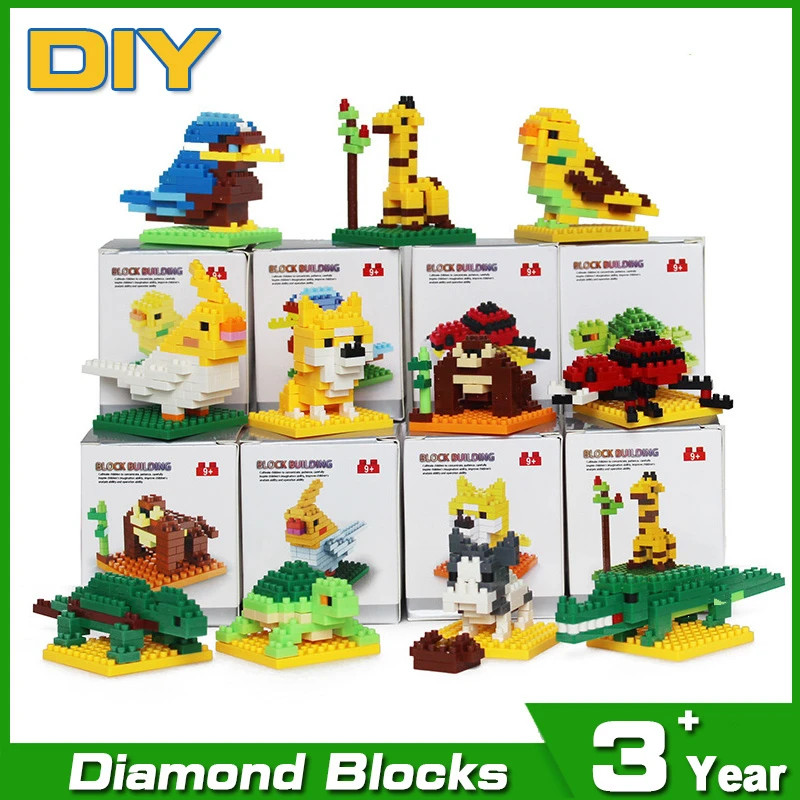 Животное строительные блоки серии мелкие частицы совместим со всеми Брендовая