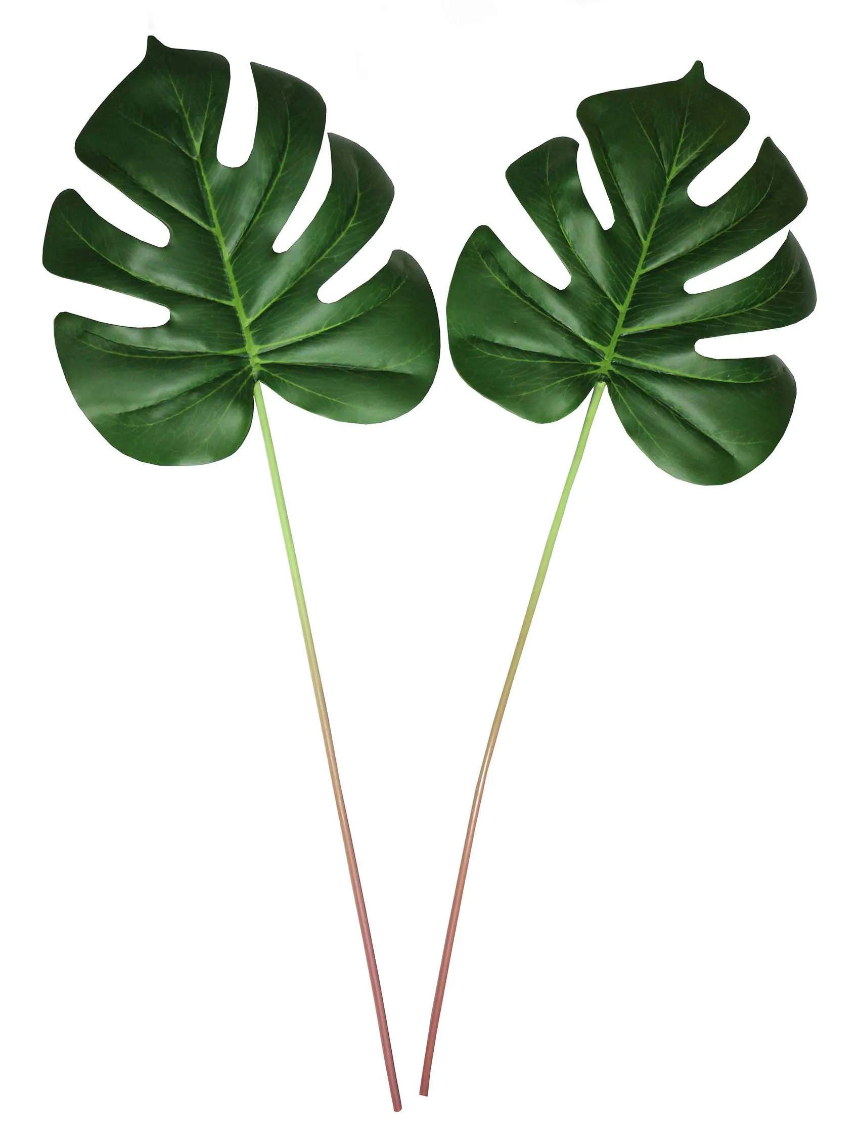 

2pcs Turtle Leaves Fake Faux Artificial Tropical Palm Leaves for Home Kitchen Party Weddding Decorations or Handcrafts