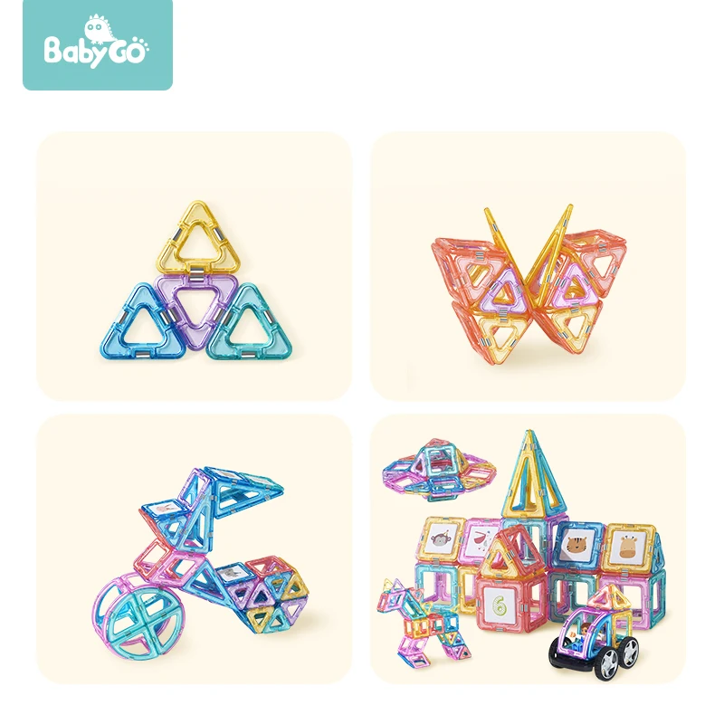 BabyGo 116 шт. магнитные блоки Развивающие детские сборные игрушки для моделирования