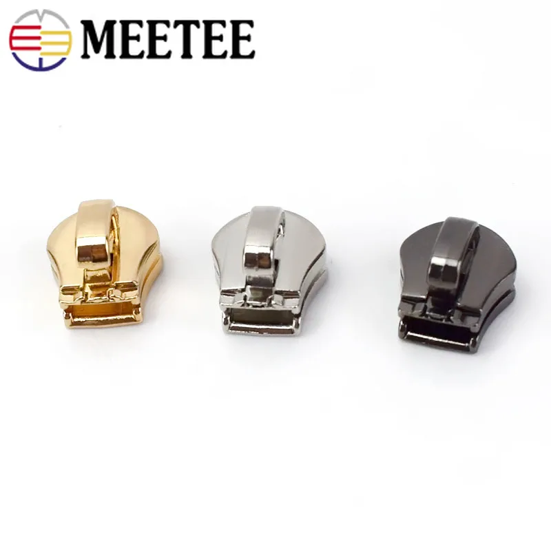 Meetee 10 шт. 3#5#8#10# металлическая молния головка Потяните слайдер молния замок сумка багаж одежды DIY Ремкомплект аппаратные средства Аксессуары AP604