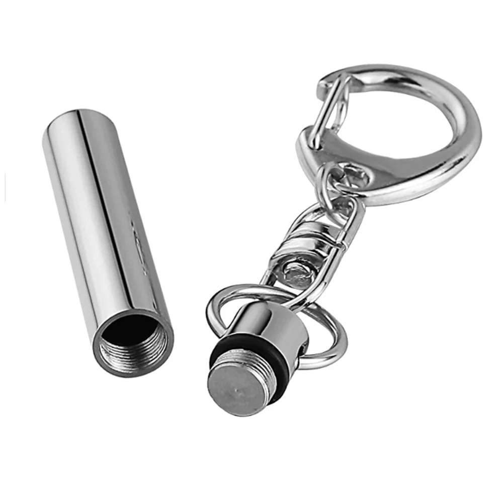 Брелок из нержавеющей стали с бесплатной гравировкой цилиндрическая капсула
