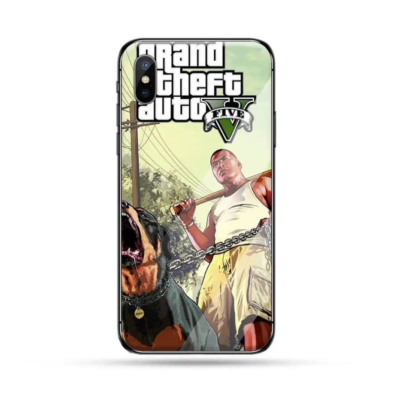 Rockstar GTA 5 Grand Theft Auto Coque чехол для телефона закаленное стекло iphone 6 6S 7 8 plus X XS XR 11 PRO