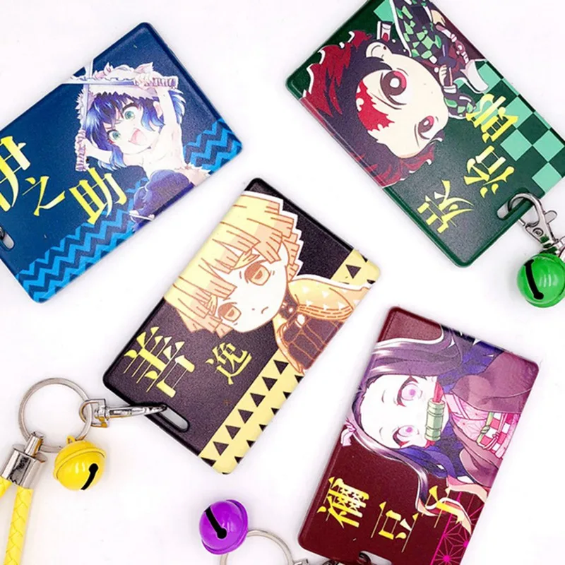 

Acrylic Cards Holder Business Card Case For Anime Demon Slayer Bus Pass Keychain Bag's Pendant Kimetsu no Yaiba Tanjirou Nezuko
