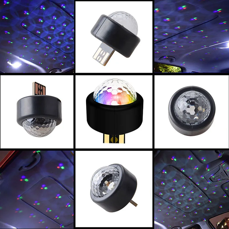 Универсальная USB Светодиодная Звездная атмосферная лампа Автомобильный