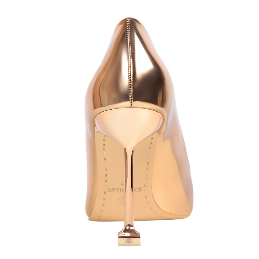 2020 новые женские туфли на высоких каблуках с металлической цвет золотой