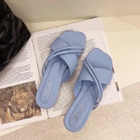 2021 summer flats women fashion silp on slippers outdoor beach flip flops sandals for women casual white blue shoes ladies hot