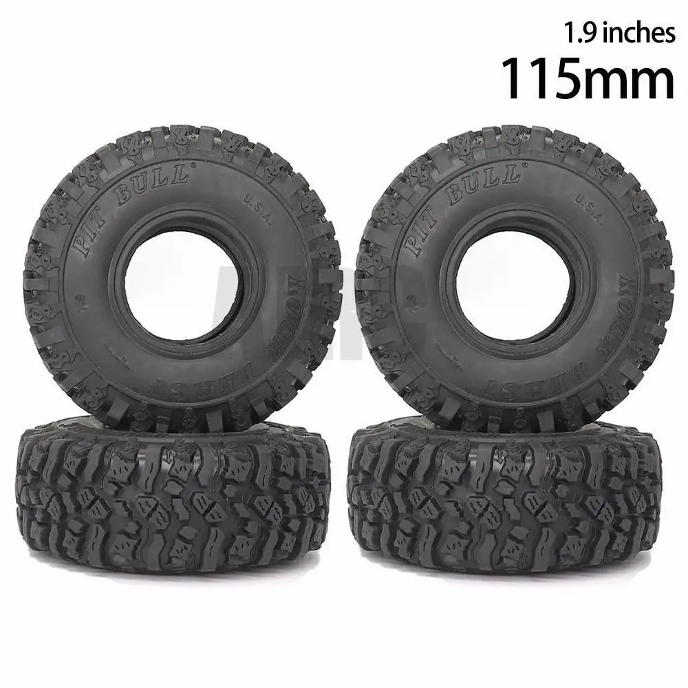 

4PCS 115MM Rubber Mud Grappler Tires for 1:10 RC Crawler Axial SCX10 SCX10 II 90046 90047 TRX-4 Defender G500 TRX-6 G63