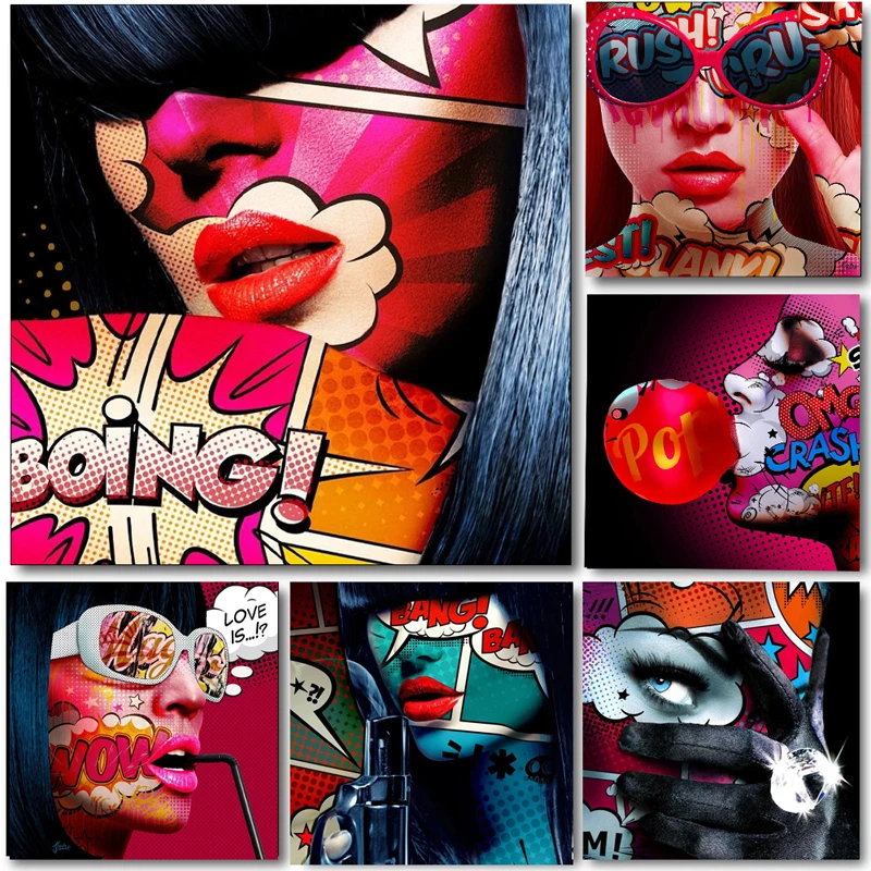 

Abstract Sexy Women Canvas Painting Graffiti Art Street Poster and Prints Wall Art Pictures for Living Room Home Cuadros Decor