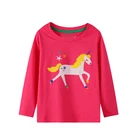 Маленькие maven 2020 футболки с длинными рукавами для девочек топы для маленьких девочек с круглым вырезом и изображением единорога осенняя одежда для детей, костюм