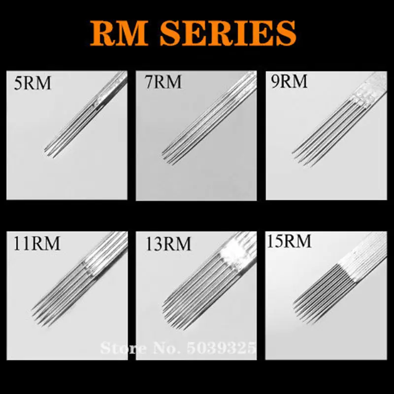 Новый 50 шт. Ассорти стерилизованные иглы татуировки смешанный 10 размеров 3RL 5RL 7RL