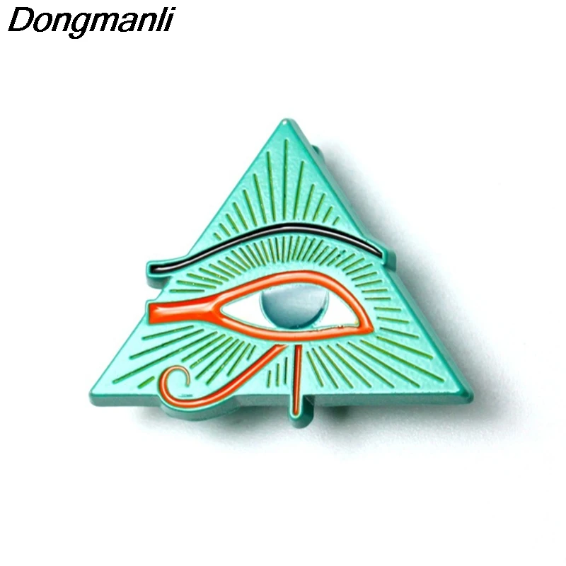 P3940 Dongmanli Египетские украшения амулет Глаз Гора металлическая Глянцевая булавки и броши для нагрудных значки на рюкзак сумки значок подарки