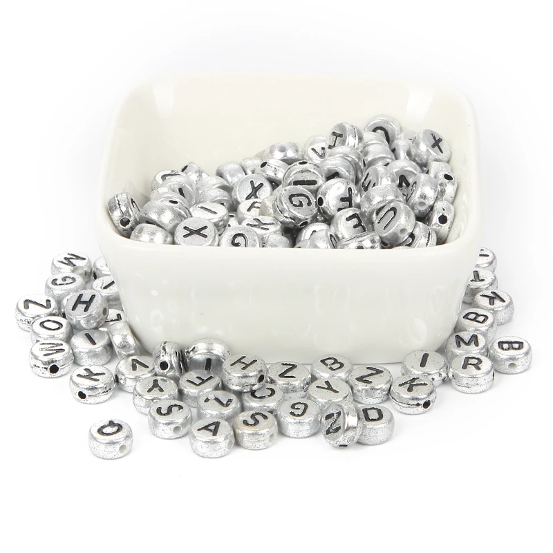 200 шт Смешанные Красочные письма акриловые бусины для изготовления ювелирных