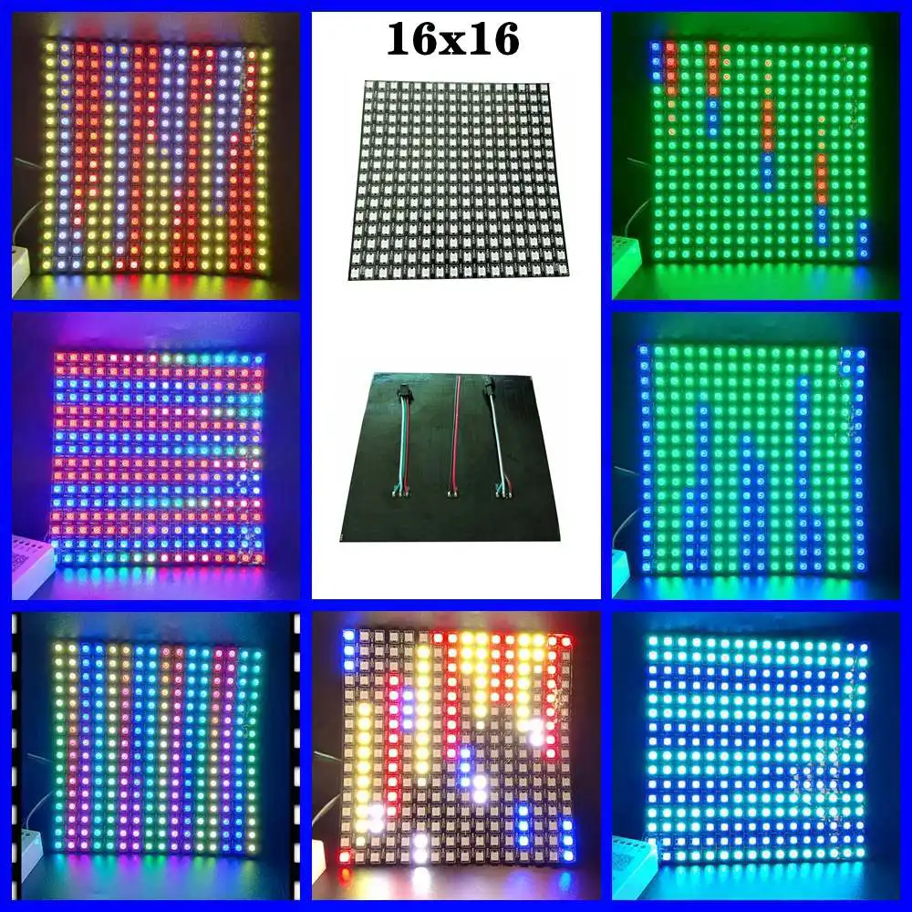 Модуль 16X16 WS2812B матричный экран светодиодный цифровой гибкий индивидуально
