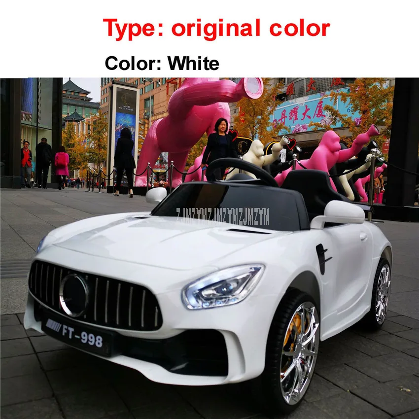 original color White Электромобиль для детей, Детский автомобиль, пульт дистанционного управления с usb-разъемом для детей 1-3-6 лет, игрушечный автомобиль с четырьмя колесами, может управлять - Цвет: original color White