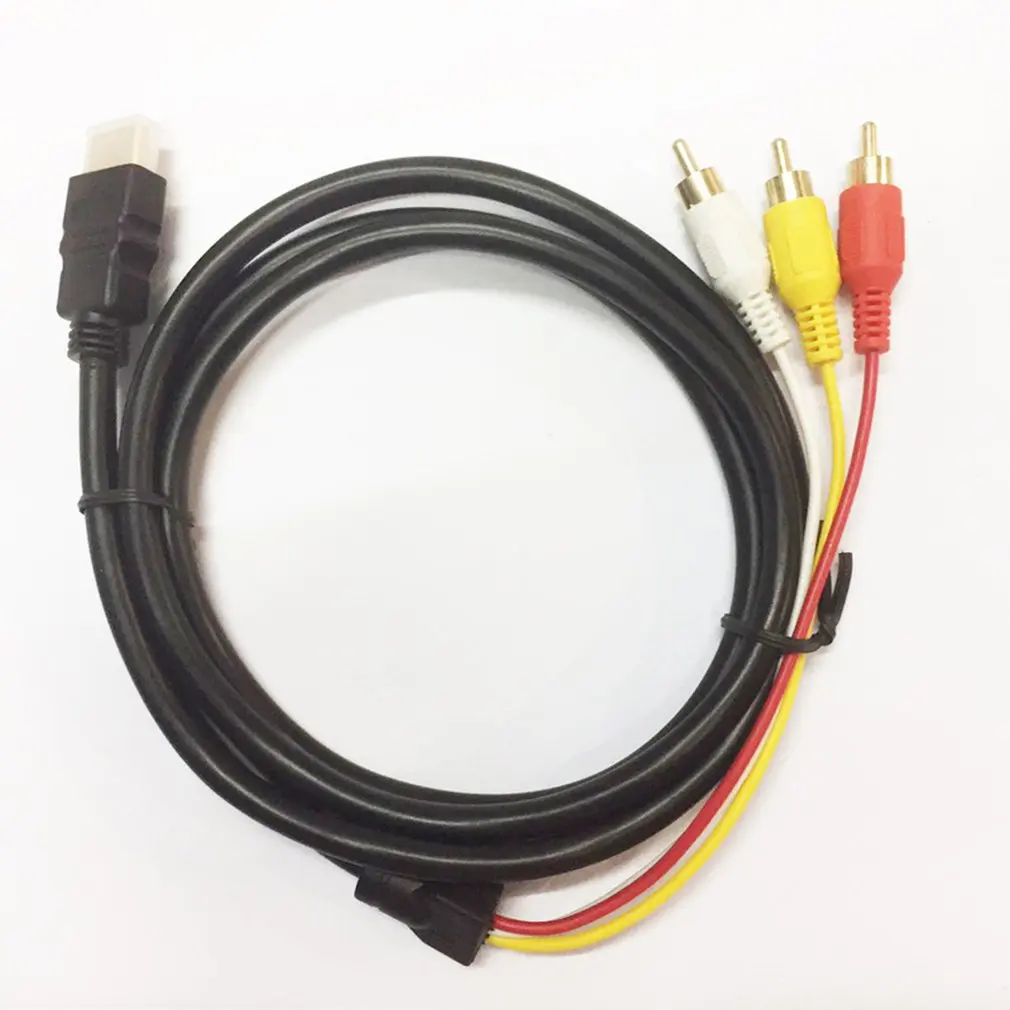 HDMI в 3RCA AV композитный разъем M/M адаптер кабель передатчик аудио видео высокое