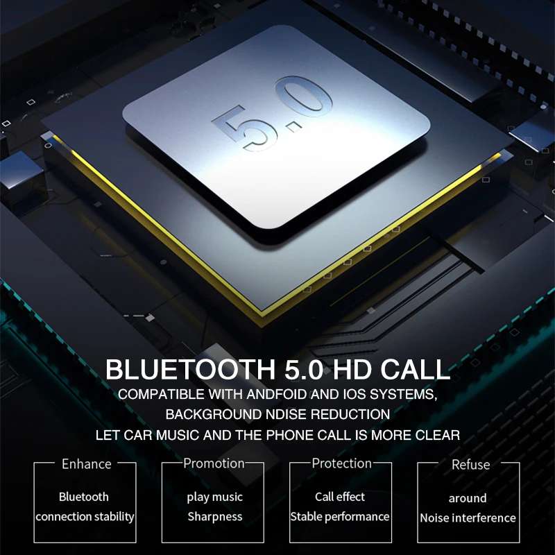 FM-трансмиттер автомобильный с двумя USB-портами и поддержкой Bluetooth 5 0 12 В-24 В |