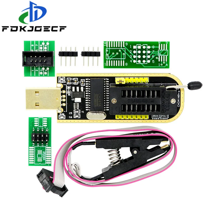 SOIC8 SOP8 Тесты зажим для EEPROM 93CXX / 25CXX 24CXX + CH341A 24 25 серии флэш-памяти USB программист