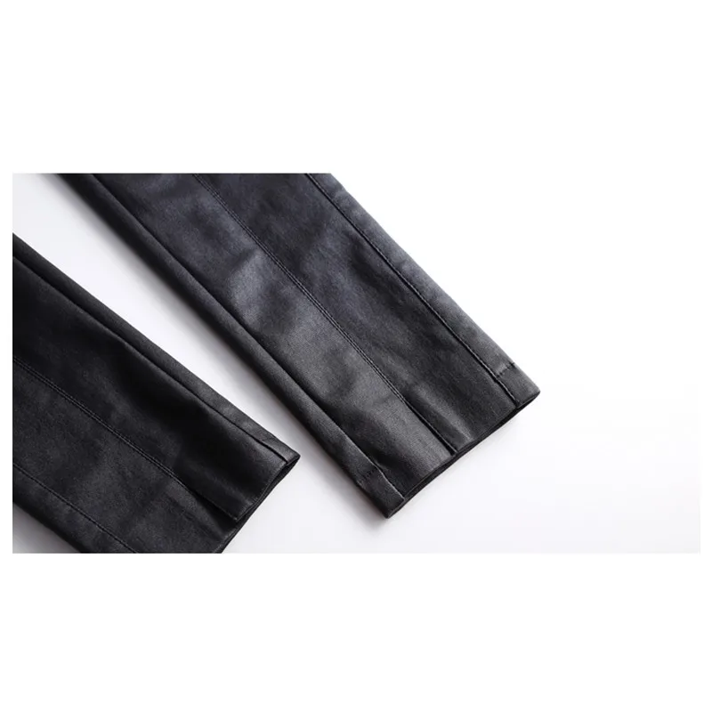 JUJULAND женские кожаные брюки зимние с высокой талией из искусственной кожи