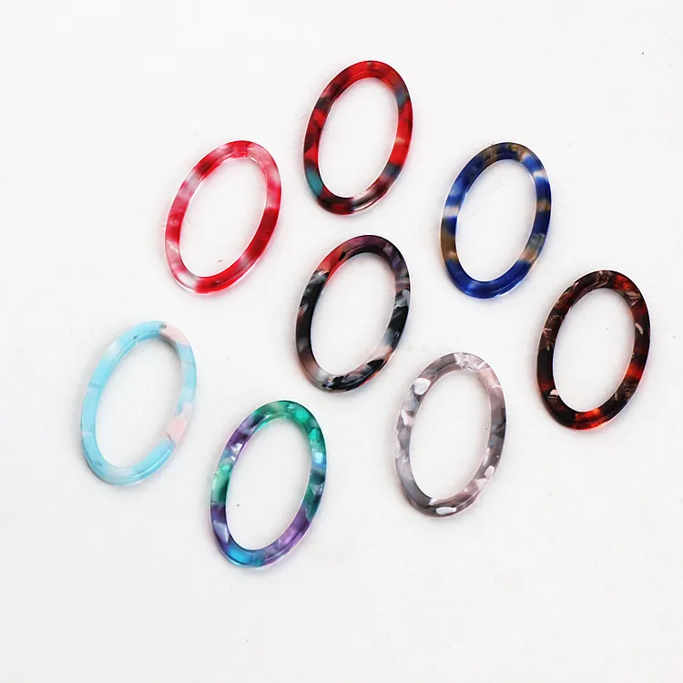 DIY ear jewelry accessories Japan Harajuku wind acetate oval ring earrings pendant material | Украшения и аксессуары