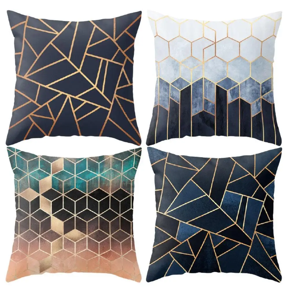 

45x45CM Home Pillow Case Cushion Cover Family Wedding Party Gradient Irregular Geometric Lines Sofa Seat Chair Decor Car Office
