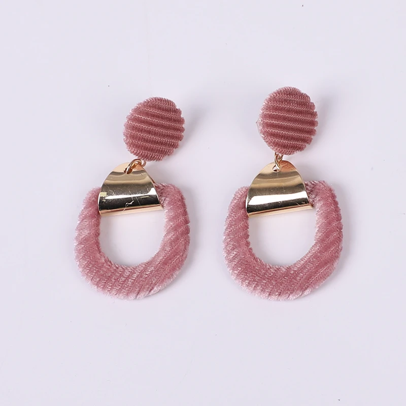 Серьги для женщин плюшевая подвеска в богемном стиле Корейская красная