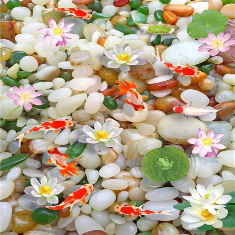 Напольное покрытие wellyu на заказ 3d обои цветы трехмерный Лотос карп фотография