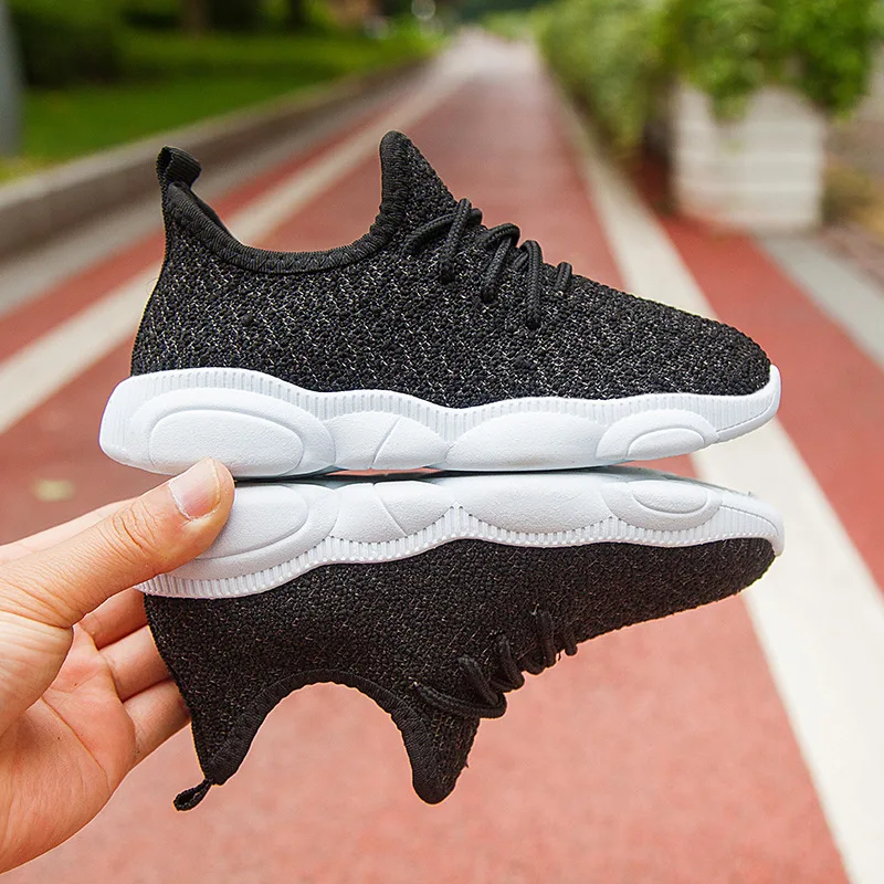 

2021 Newest Kids Sport Shoes Boys Breathable Girls Casual Shoes Fashion Knitting Soft Bottom Non-Slip Boys Girls Sneakers