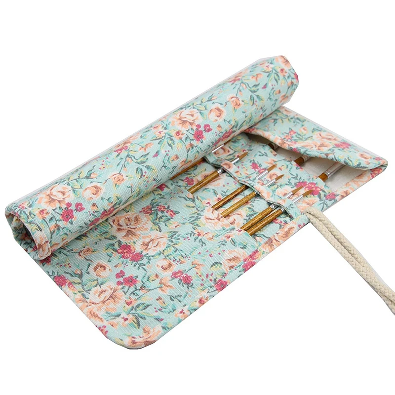 20 карманов художественная краска кисти чехол рулон ручка держатель полотняная