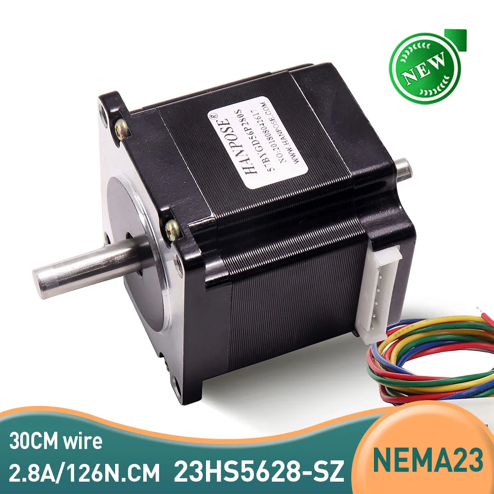 4-проводной шаговый двигатель NEMA 23 23HS5628 двойной вал 2 8 А 6 нм D = мм 57x56 для ЧПУ 10 шт. |