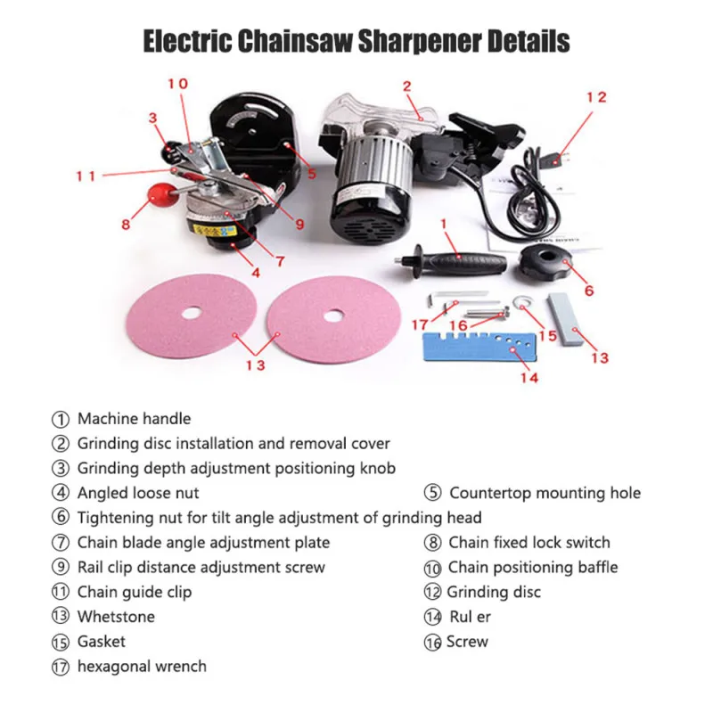 

Bench/wall-mounted Saw Chain Grinder Professional Sharpener For Electric Saw Chain Sharpens Oregon, Stihl, Husqvarna Chain