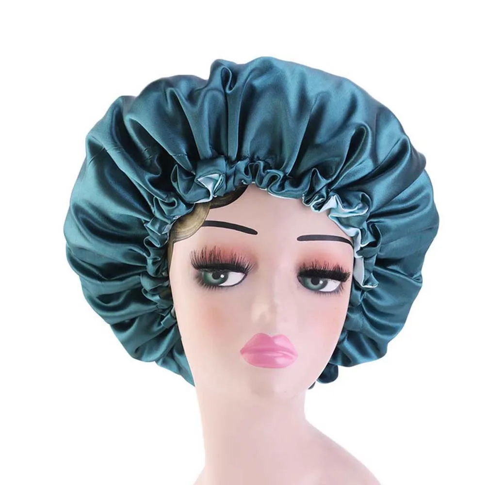 Новый двусторонний сатиновый капот двухслойный регулируемый размер ночной