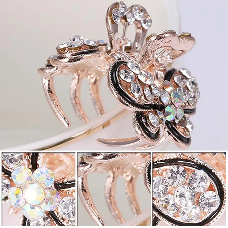 Женские заколки для волос Винтажные с кристаллами и стразами мини-бабочка корона