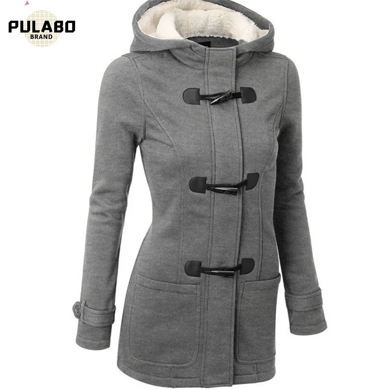 

6XL женская одежда осень-зима новое пальто с застежкой из коровьего рога женская утепленная Длинная шерстяная Хлопковая женская Куртка парк...