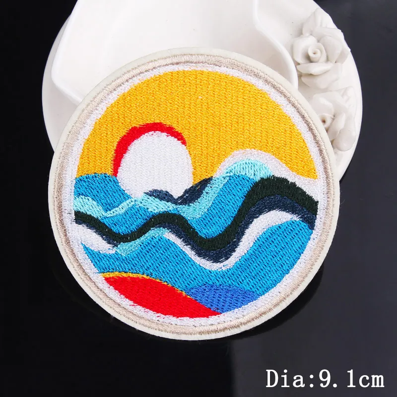 Нашивки с узором в космос ракета Восход заката гора вышитая походная нашивка