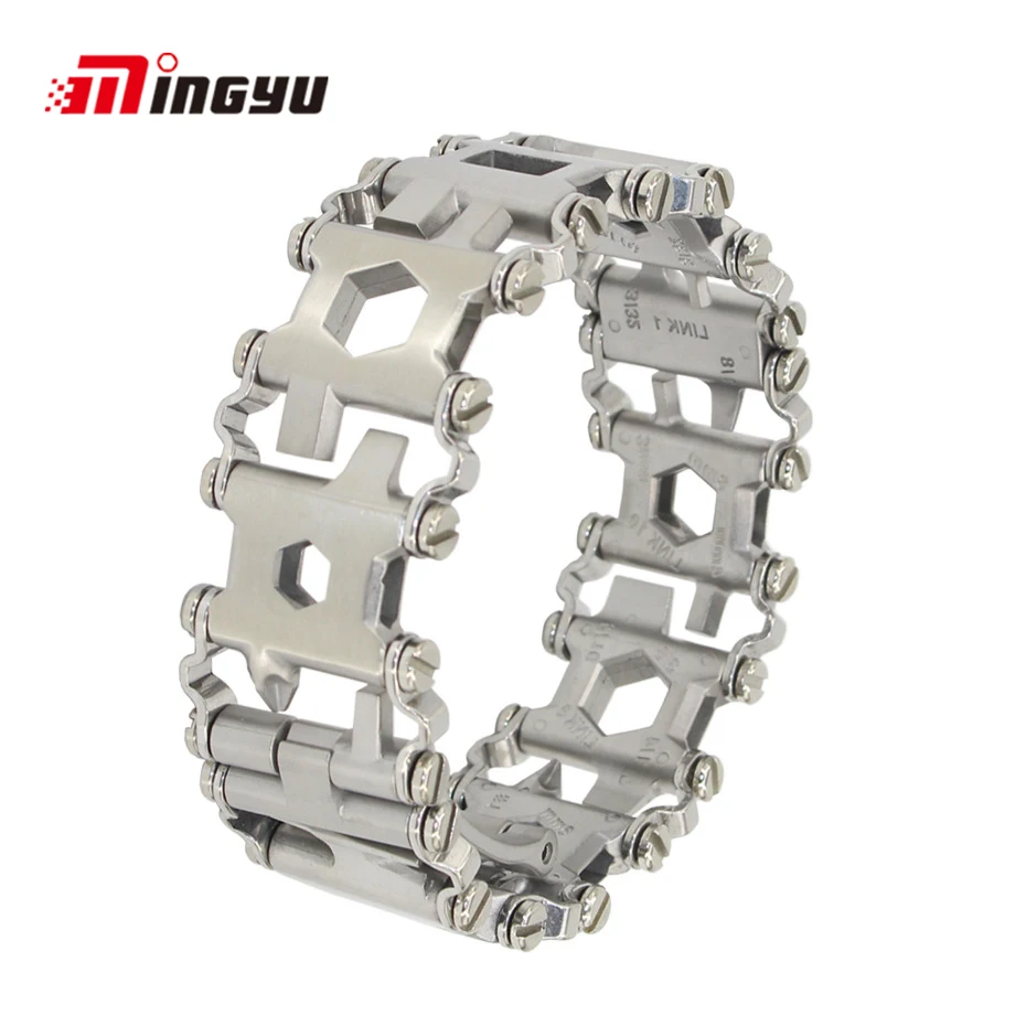 

Браслеты из нержавеющей стали, Многофункциональный черный браслет 29 в 1 с отверткой, для отдыха на природе, походов, чрезвычайных ситуаций