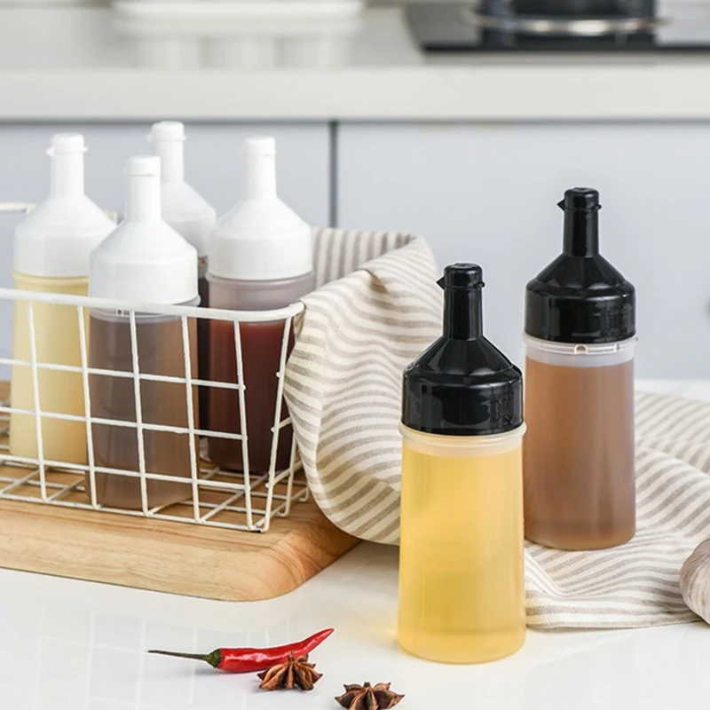 

2 Pcs Squeeze Bottle Kitchen Accessories Plastic Condiment Dispenser Oil Sauce Vinegar Ketchup Cruet Seasoning Bottle