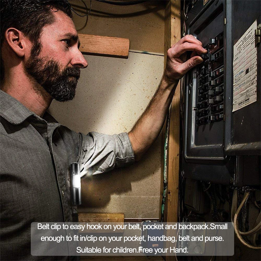 Суперъяркий светодиодный фонарик XML + COB портативный мини регулируемый работает