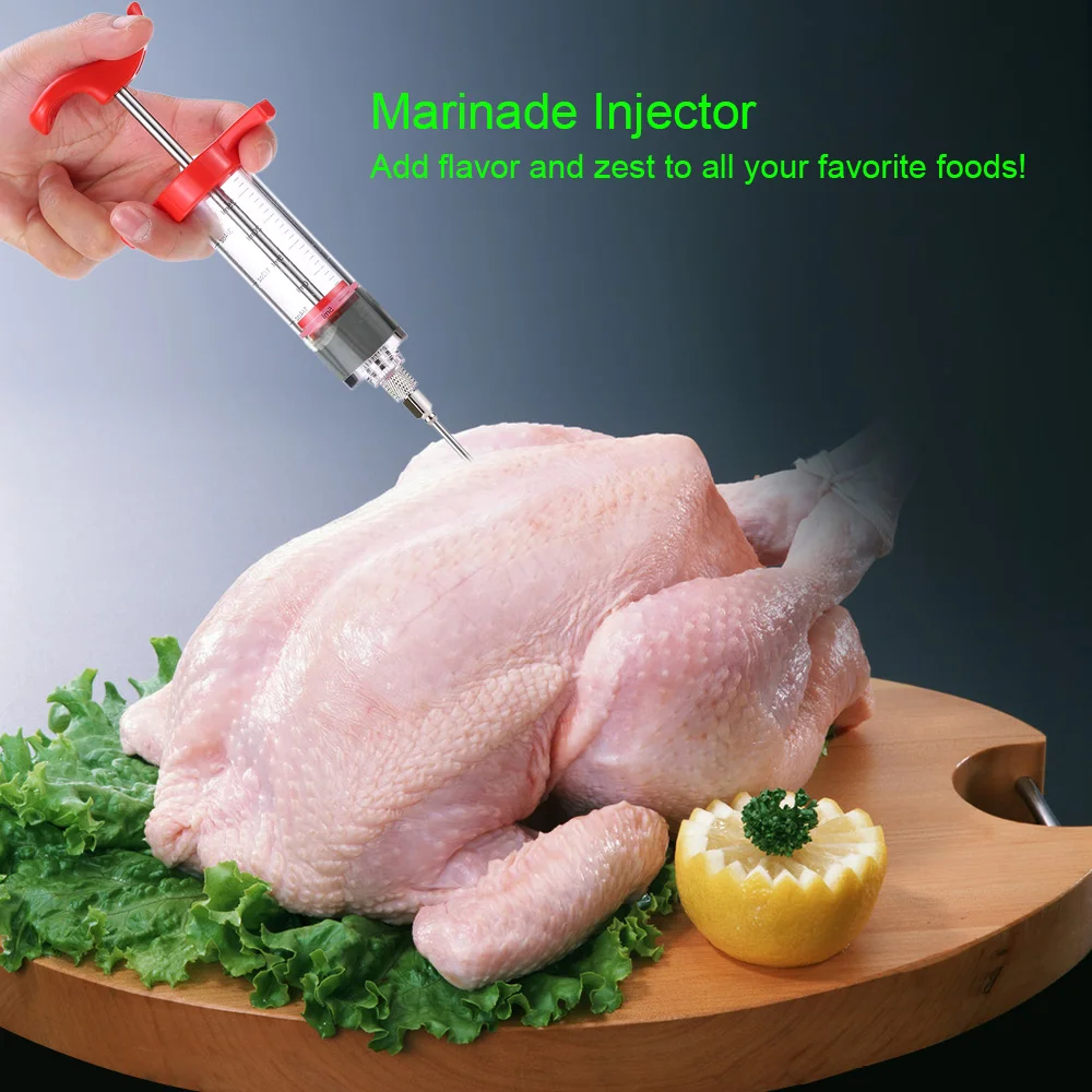 Marinade инжектор иглы из нержавеющей стали шприц для барбекю соус приправа индюк