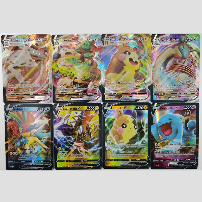 Caja de Cartas coleccionables de Pokemon Vmax, lote de 60 unids/caja de tarjetas coleccionables en ingl&eacute;s brillante, regalo de juguetes TAKARA TOMY-4