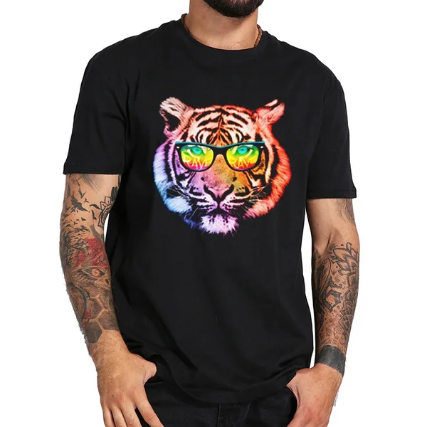 

tiger inside me Fashion New Men T-shirt Print Cotton Male T Shirts Cartoon Hip Hop Men's Street Clothing Tee Tops