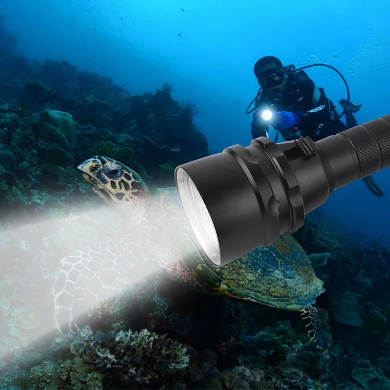 Фонарик BORUiT 5 * XM L2 светодиодный мощный 8000 лм подводный 100 м портативный 18650|scuba diving