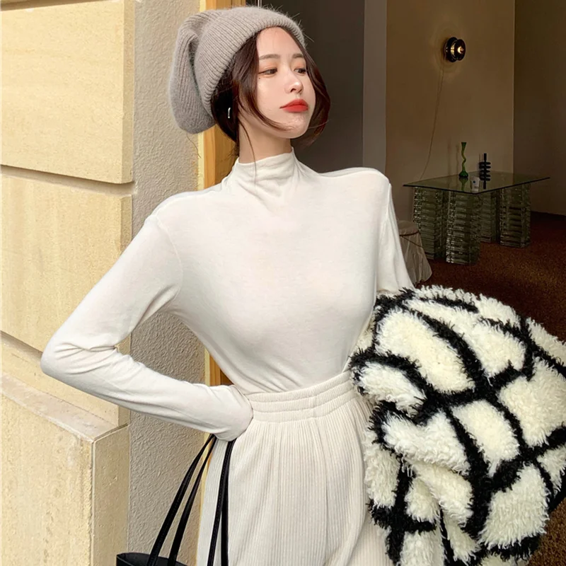Женские футболки разных цветов Ulzzang весна-осень для отдыха в Корейском стиле