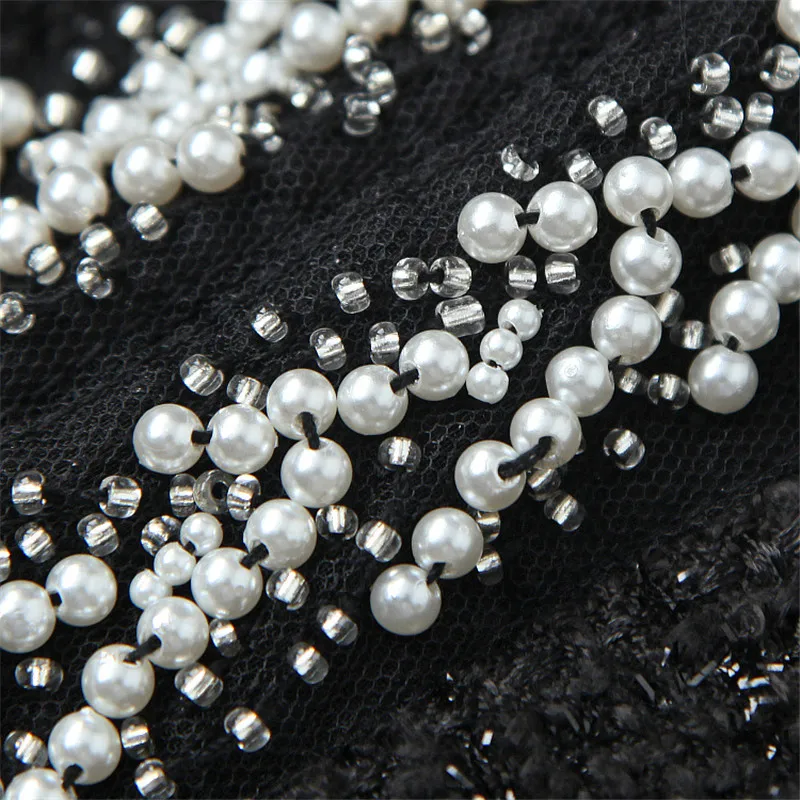 

High Quality Luxury Beading Tweed Woolen Jacket and Skirt 2 Piece Set Women Autumn Winter Office Lady Outfit Runway Suit