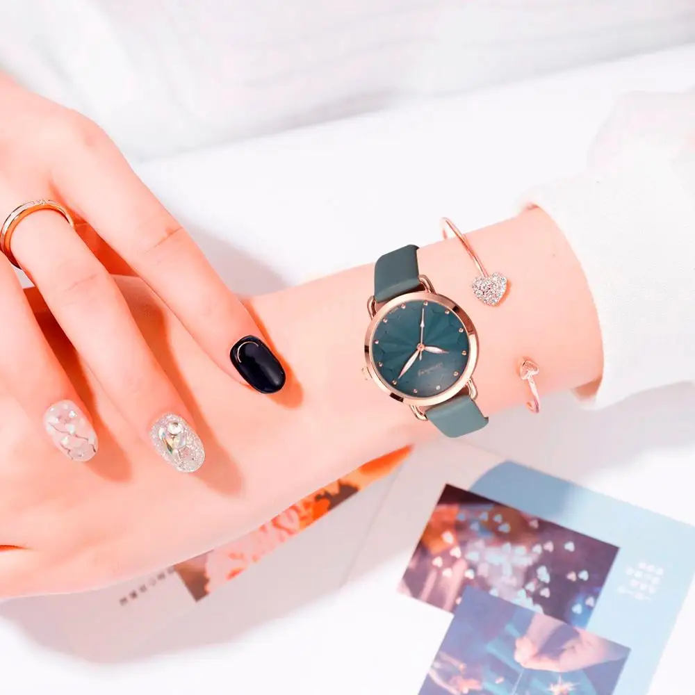 

Fashion Simple Flower Inlaid Rhinestone Belt Watch relogio feminino Ladies Quartz Watch montre femme 2019 Gift Q2