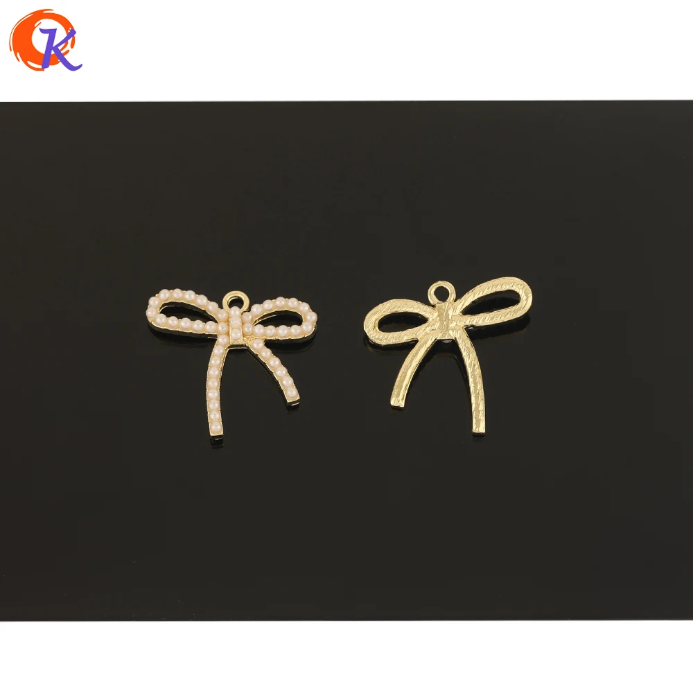 

Cordial Design 50Pcs 24*25MM Jewelry Accessories/Imitation Pearl/Bowknot Shape/DIY Rhinestone Charms/Hand Made/Earring Findings