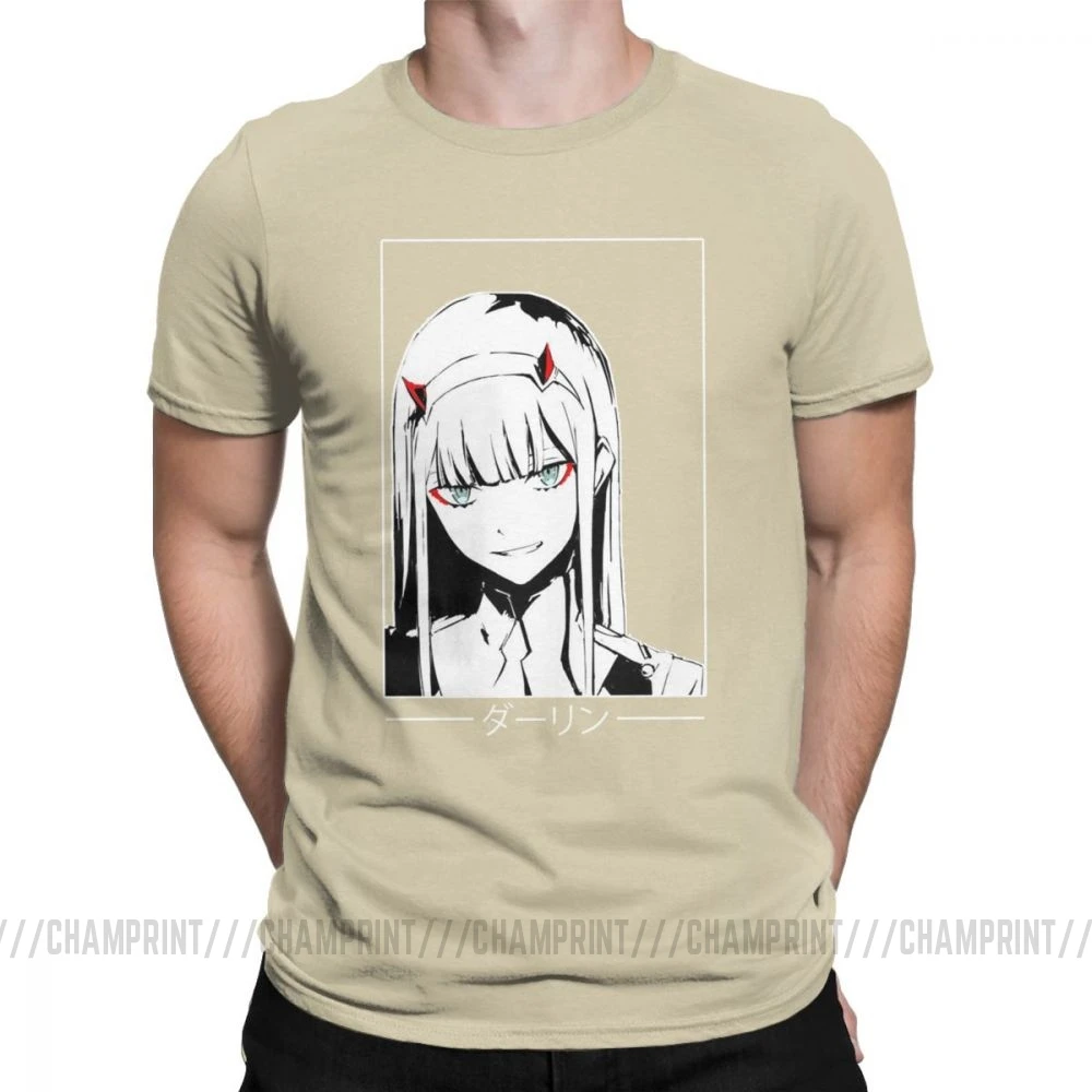 Хаки Крутая футболка Zero Two Darling In The Franxx Movie, футболка для мужчин, хлопок, футболки смешного размера плюс, топы, Новое поступление одежда - Цвет: Хаки