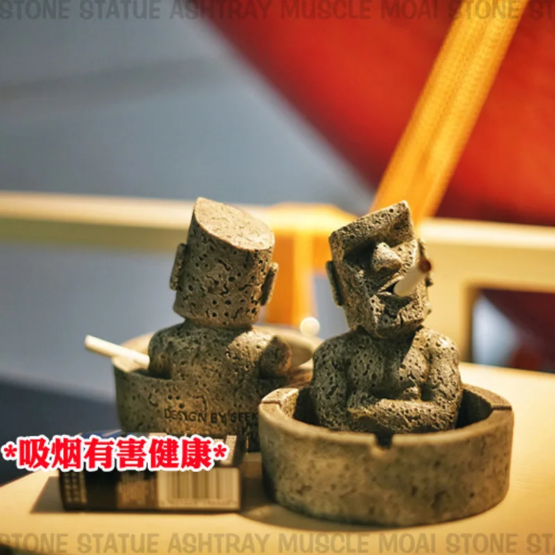 Креативная пепельница из смолы Moai украшение для спальни подарок на Пасху | Дом и