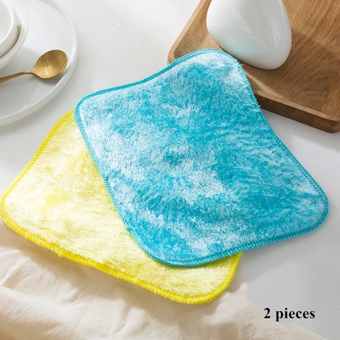 2 шт. Салфетки для мытья посуды бамбуковое волокно полотенце для кухни микрофибра кухонные полотенца для кухни полезные вещи